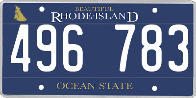 RI license plate 496783