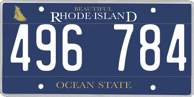RI license plate 496784