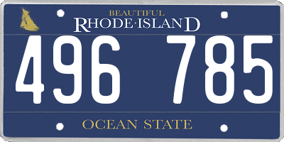 RI license plate 496785