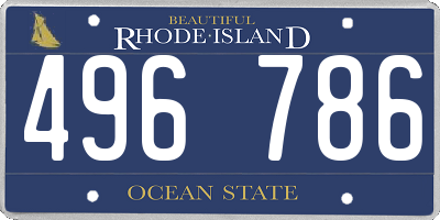 RI license plate 496786