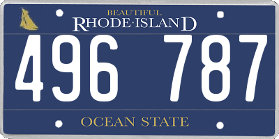 RI license plate 496787