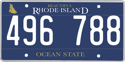RI license plate 496788