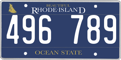 RI license plate 496789