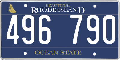 RI license plate 496790