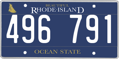 RI license plate 496791