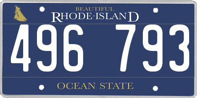 RI license plate 496793