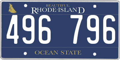 RI license plate 496796