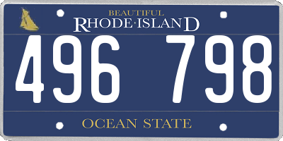 RI license plate 496798