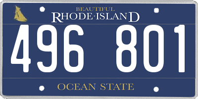 RI license plate 496801