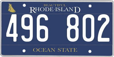 RI license plate 496802