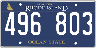 RI license plate 496803