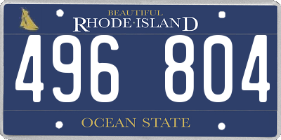 RI license plate 496804