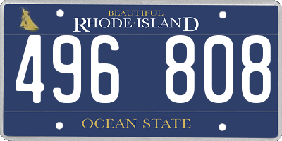 RI license plate 496808