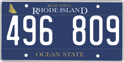 RI license plate 496809