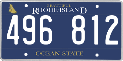 RI license plate 496812