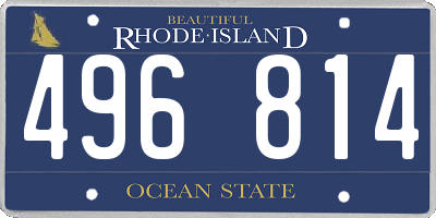 RI license plate 496814
