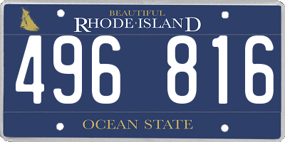 RI license plate 496816