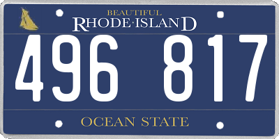 RI license plate 496817