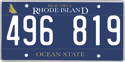 RI license plate 496819