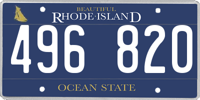 RI license plate 496820