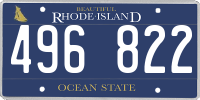 RI license plate 496822