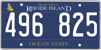 RI license plate 496825