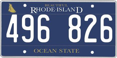RI license plate 496826