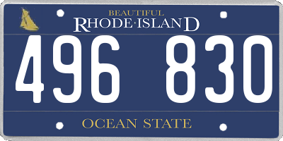 RI license plate 496830