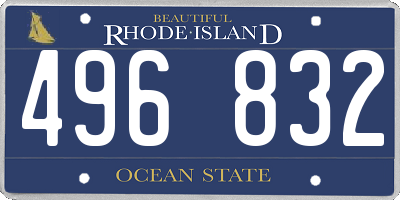 RI license plate 496832