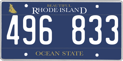 RI license plate 496833