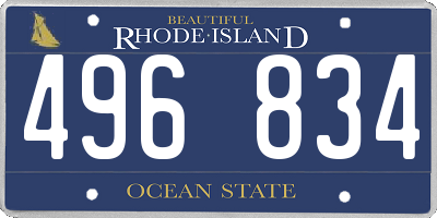 RI license plate 496834