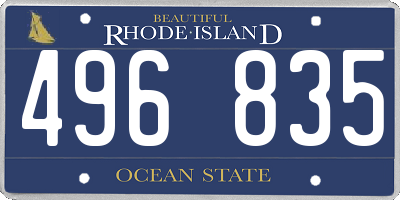RI license plate 496835