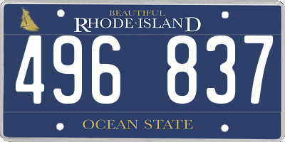 RI license plate 496837