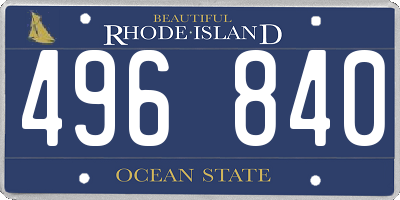 RI license plate 496840