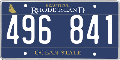 RI license plate 496841