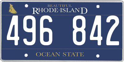 RI license plate 496842