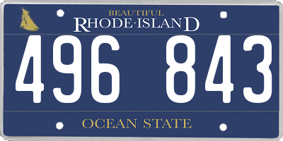 RI license plate 496843