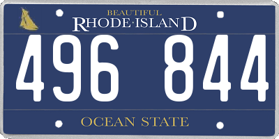 RI license plate 496844