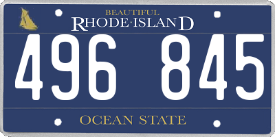 RI license plate 496845