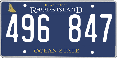 RI license plate 496847
