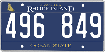 RI license plate 496849