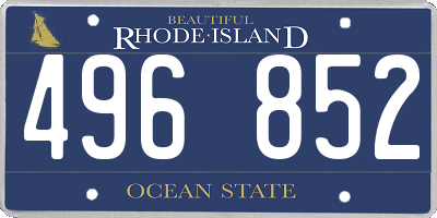 RI license plate 496852