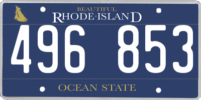 RI license plate 496853