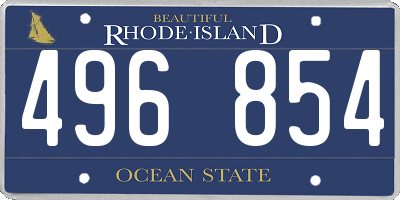 RI license plate 496854
