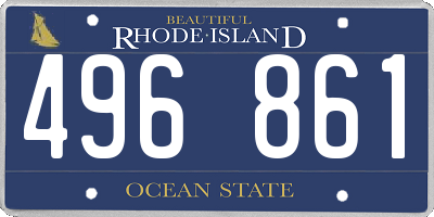 RI license plate 496861