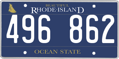 RI license plate 496862