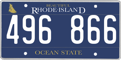 RI license plate 496866