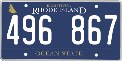 RI license plate 496867