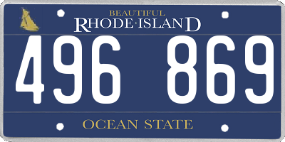 RI license plate 496869