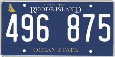 RI license plate 496875